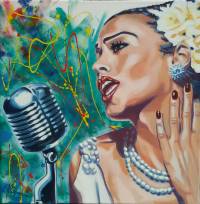 VERKAUFT/SOLD Billie Holiday 50x50 cm